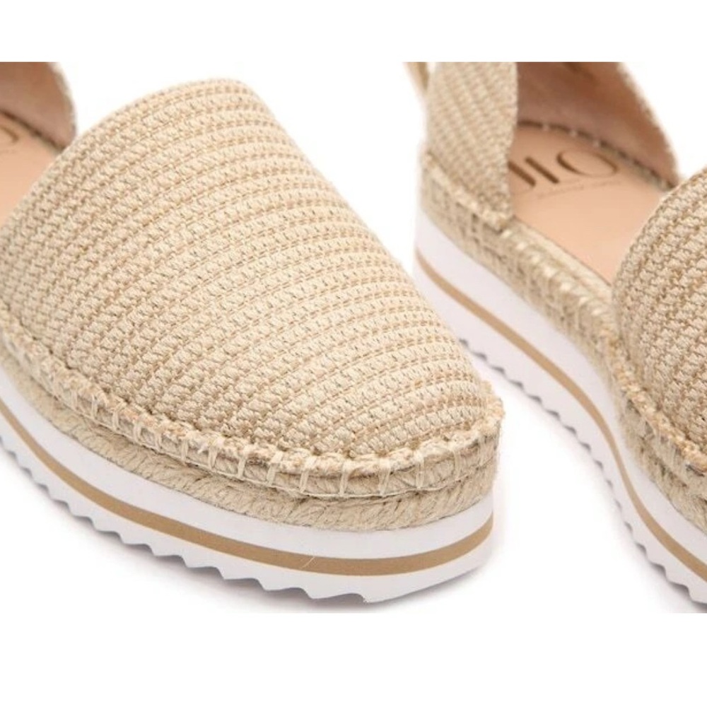 Jennifer Lopez Gold Espadrille Platform Slip Ons - Picture 11 of 12
